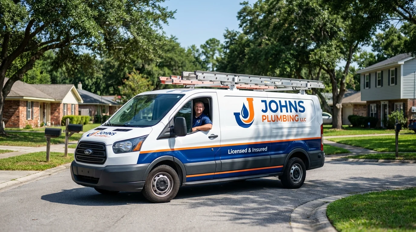 Johns Plumbing LLC service van in Sweet Springs, MO