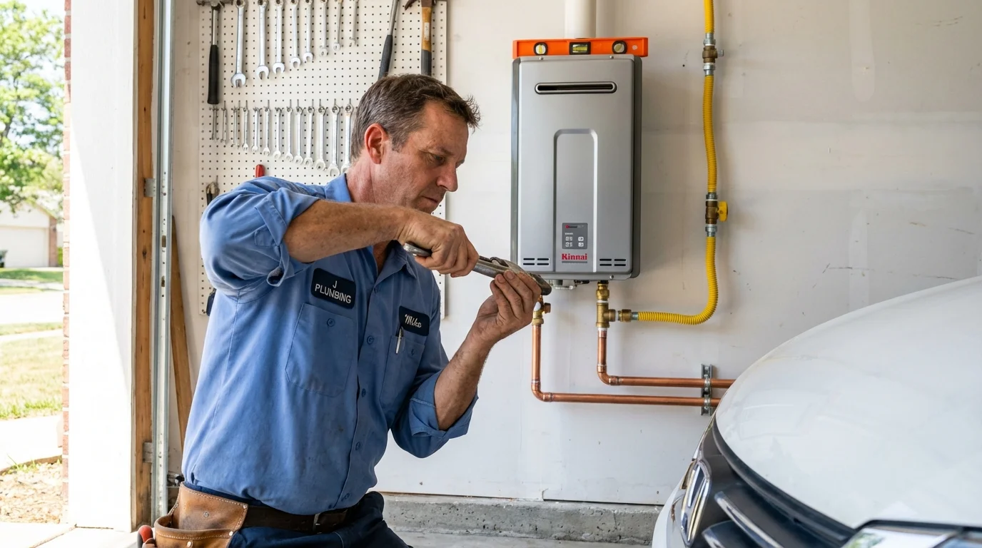 Tankless water heater installation by a Johns Plumbing LLC plumber in Sweet Springs